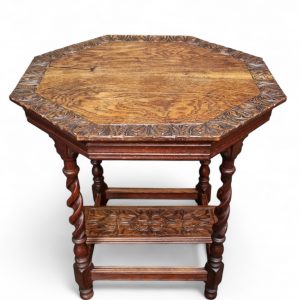 Antique Edwardian Six Sided Top Carving Occasional Table / FREE DELIVERY - Image 5