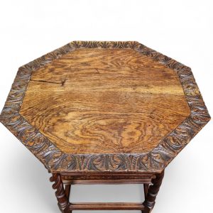 Antique Edwardian Six Sided Top Carving Occasional Table / FREE DELIVERY - Image 4