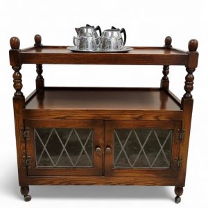 Vintage Old Charm Wood Bros / Tea Serving Trolley / Tudor Brown / FREE DELIVERY - Image 10