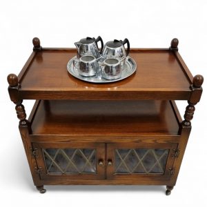 Vintage Old Charm Wood Bros / Tea Serving Trolley / Tudor Brown / FREE DELIVERY - Image 7