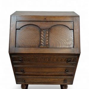 Vintage Oak Writing Bureau Chest / c1950 / FREE DELIVERY - Image 7