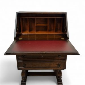 Vintage Oak Writing Bureau Chest / c1950 / FREE DELIVERY - Image 4