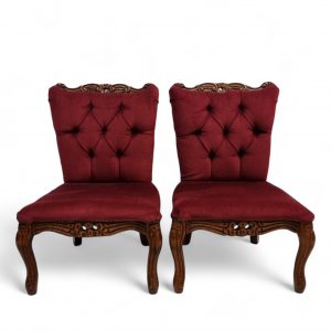 Vintage Regency Style Petite Button Backed Bedroom Vanity Chairs / Set of 2 / c1970 / FREE DELIVERY - Image 8