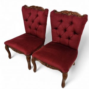 Vintage Regency Style Petite Button Backed Bedroom Vanity Chairs / Set of 2 / c1970 / FREE DELIVERY - Image 7