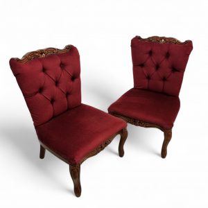 Vintage Regency Style Petite Button Backed Bedroom Vanity Chairs / Set of 2 / c1970 / FREE DELIVERY - Image 6