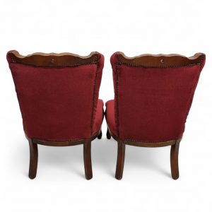 Vintage Regency Style Petite Button Backed Bedroom Vanity Chairs / Set of 2 / c1970 / FREE DELIVERY - Image 5