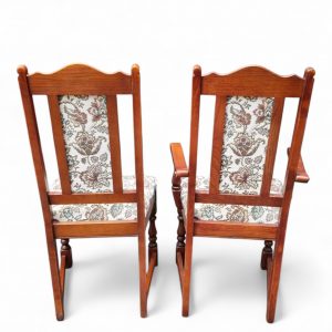 Vintage Old Charm Wood Bros Oak Dining Chairs / Set of 6 / Solid Oak Wooden Frames / FREE DELIVERY - Image 10