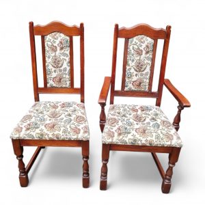 Vintage Old Charm Wood Bros Oak Dining Chairs / Set of 6 / Solid Oak Wooden Frames / FREE DELIVERY - Image 9