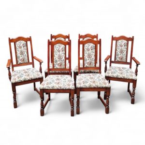 Vintage Old Charm Wood Bros Oak Dining Chairs / Set of 6 / Solid Oak Wooden Frames / FREE DELIVERY - Image 7