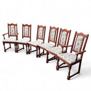 Vintage Old Charm Wood Bros Oak Dining Chairs / Set of 6 / Solid Oak Wooden Frames / FREE DELIVERY - Image 6