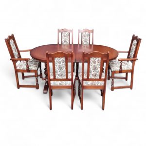 Vintage Old Charm Wood Bros Oak Dining Chairs / Set of 6 / Solid Oak Wooden Frames / FREE DELIVERY - Image 5