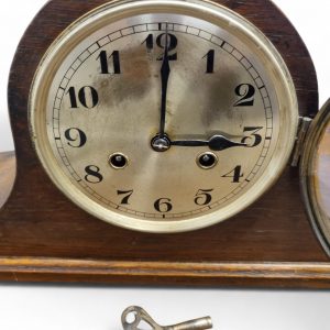 Antique Victorian Oak Napoleon Mantle Clock / c1880 / FREE DELIVERY - Image 4