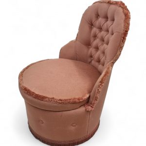 Vintage Genuine Sherborne Pouffes / Bedroom Tub Pink Chair Draylon Velvet / c1960 / FREE DELIVERY - Image 9