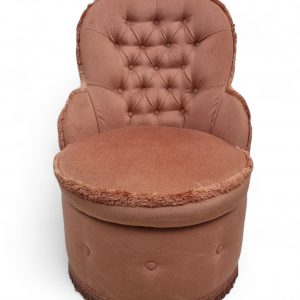 Vintage Genuine Sherborne Pouffes / Bedroom Tub Pink Chair Draylon Velvet / c1960 / FREE DELIVERY - Image 6
