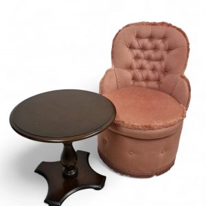 Vintage Genuine Sherborne Pouffes / Bedroom Tub Pink Chair Draylon Velvet / c1960 / FREE DELIVERY - Image 4