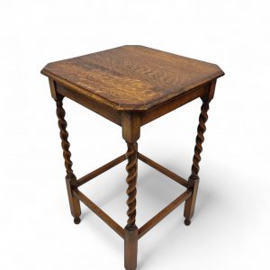 Antique Edwardian Oak Side Table / Octagon Top / Twist Turned Legs / Light Oak / FREE DELIVERY - Image 7