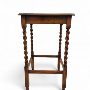 Antique Edwardian Oak Side Table / Octagon Top / Twist Turned Legs / Light Oak / FREE DELIVERY - Image 4