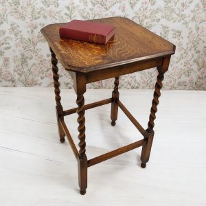 Antique Edwardian Oak Side Table / Octagon Top / Twist Turned Legs / Light Oak / FREE DELIVERY