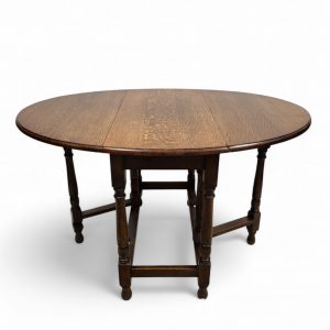 Vintage Oak Gateleg Table / Gate-Leg Drop Leaf / Made in England 1930s / Seats 4-6 / FREE DELIVERY - Image 9