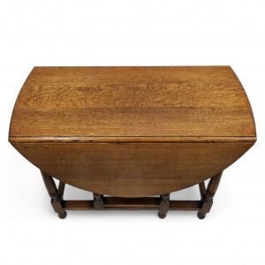Vintage Oak Gateleg Table / Gate-Leg Drop Leaf / Made in England 1930s / Seats 4-6 / FREE DELIVERY - Image 7