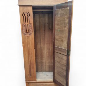 Antique Edwardian Pine Single Wardrobe with Mirror / c.1900–1920 / FREE DELIVERY - Image 12