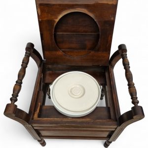 Antique Edwardian Mahogany Commode Chair / Original Porcelain Insert / Early 20th Century / FREE DELIVERY - Image 9
