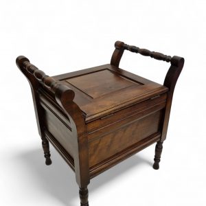 Antique Edwardian Mahogany Commode Chair / Original Porcelain Insert / Early 20th Century / FREE DELIVERY - Image 8
