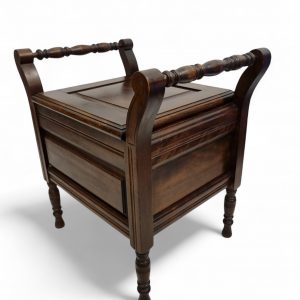 Antique Edwardian Mahogany Commode Chair / Original Porcelain Insert / Early 20th Century / FREE DELIVERY - Image 3
