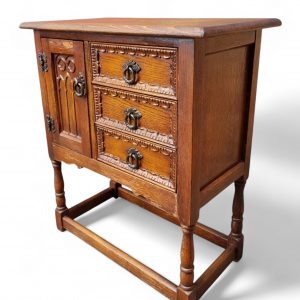 Antique Style Oak Bedside Cabinet / c1970 / FREE DELIVERY - Image 6