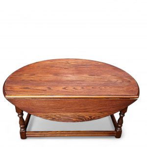 Vintage Oak Drop-Leaf Coffee Table / Old Charm Wood Brothers / c.1970s / FREE DELIVERY - Image 9