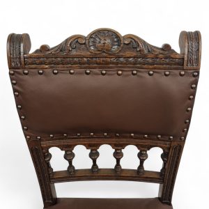 Antique Renaissance Revival Dining Chairs / Set of 6 / c.1890–1910 / FREE DELIVERY - Image 4