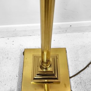 Vintage Brass Floor Lamp with Pink Fabric Shade / c.1970s / FREE DELIVERY - Image 6