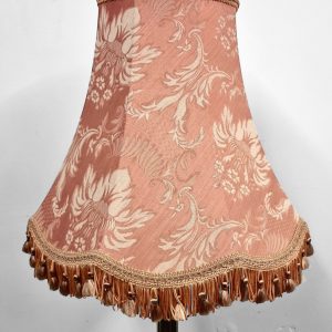Vintage Brass Floor Lamp with Pink Fabric Shade / c.1970s / FREE DELIVERY - Image 4