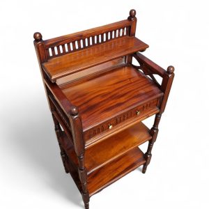 Antique Victorian Mahogany Whatnot with Mirror and Drawer / c.1880 / FREE DELIVERY - Image 9