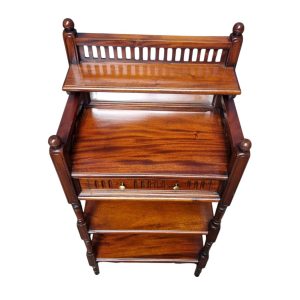 Antique Victorian Mahogany Whatnot with Mirror and Drawer / c.1880 / FREE DELIVERY - Image 8