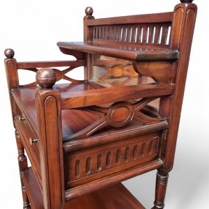 Antique Victorian Mahogany Whatnot with Mirror and Drawer / c.1880 / FREE DELIVERY - Image 7