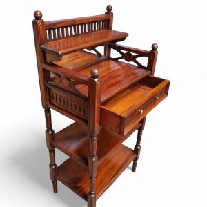 Antique Victorian Mahogany Whatnot with Mirror and Drawer / c.1880 / FREE DELIVERY - Image 6