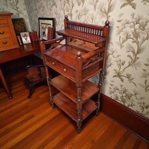 Antique Victorian Mahogany Whatnot with Mirror and Drawer / c.1880 / FREE DELIVERY - Image 5