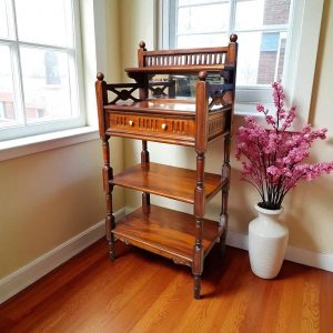 Antique Victorian Mahogany Whatnot with Mirror and Drawer / c.1880 / FREE DELIVERY - Image 1