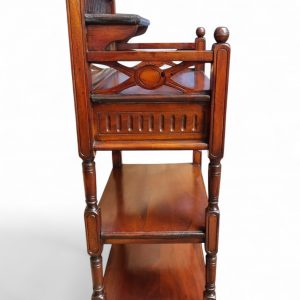 Antique Victorian Mahogany Whatnot with Mirror and Drawer / c.1880 / FREE DELIVERY - Image 2