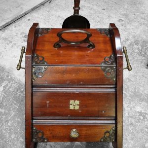 Antique Victorian Wooden Coal Scuttle / Original Liner and Shovel / c.1880 / FREE DELIVERY - Image 8