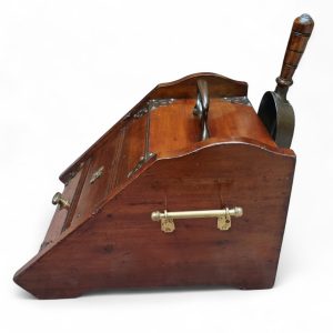 Antique Victorian Wooden Coal Scuttle / Original Liner and Shovel / c.1880 / FREE DELIVERY - Image 3