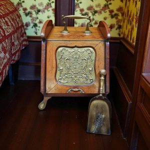 Antique Coal Scuttle with Original Liner and Shovel / c.1900 / FREE DELIVERY