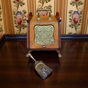 Antique Coal Scuttle with Original Liner and Shovel / c.1900 / FREE DELIVERY - Image 6