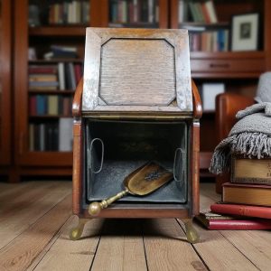 Antique Coal Scuttle with Original Liner and Shovel / c.1900 / FREE DELIVERY - Image 4