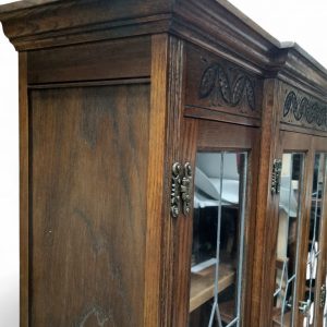 Vintage Old Charm Wood Bros Oak Display Cabinet / Light Oak / c.1970 / FREE DELIVERY - Image 9