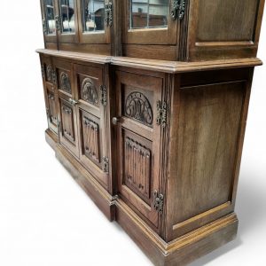 Vintage Old Charm Wood Bros Oak Display Cabinet / Light Oak / c.1970 / FREE DELIVERY - Image 7