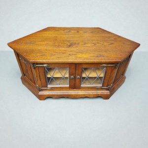 Vintage Old Charm Wood Bros Oak Corner TV Cabinet / Light Oak / c.1970 / FREE DELIVERY - Image 8