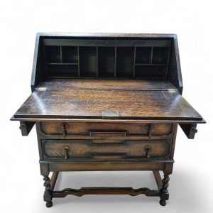 Antique Oak Bureau / Presentation Desk Dated 1920 / FREE DELIVERY - Image 9