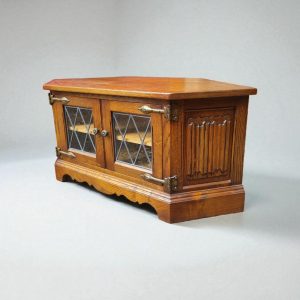 Vintage Old Charm Wood Bros Oak Corner TV Cabinet / Light Oak / c.1970 / FREE DELIVERY - Image 6